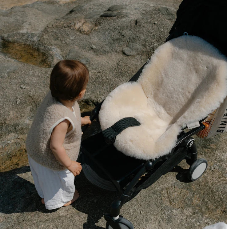 Merinowolle Kinderwagen-Einlage Snuggler® - Milk - BINIBAMBA