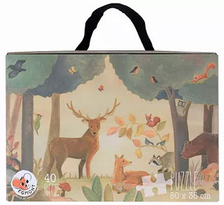 Vloerpuzzel 40 stukjes bos - 80x35 cm - Egmont Toys - productfoto