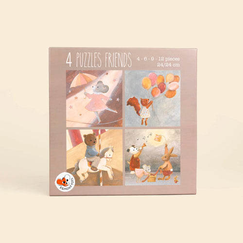 4 puzzels vrienden - FSC karton - Egmont Toys - verpakking