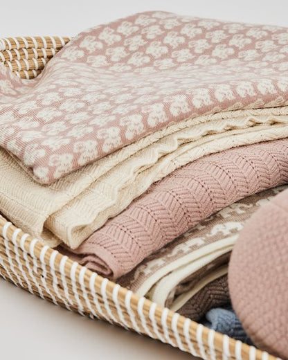 Babydecke Häschen – Merinowolle – Rosa – Smallstuff