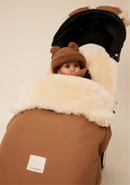 Fußsack Puffmuff® - Merino-Lammfell - Bruno + Milk - BINIBAMBA