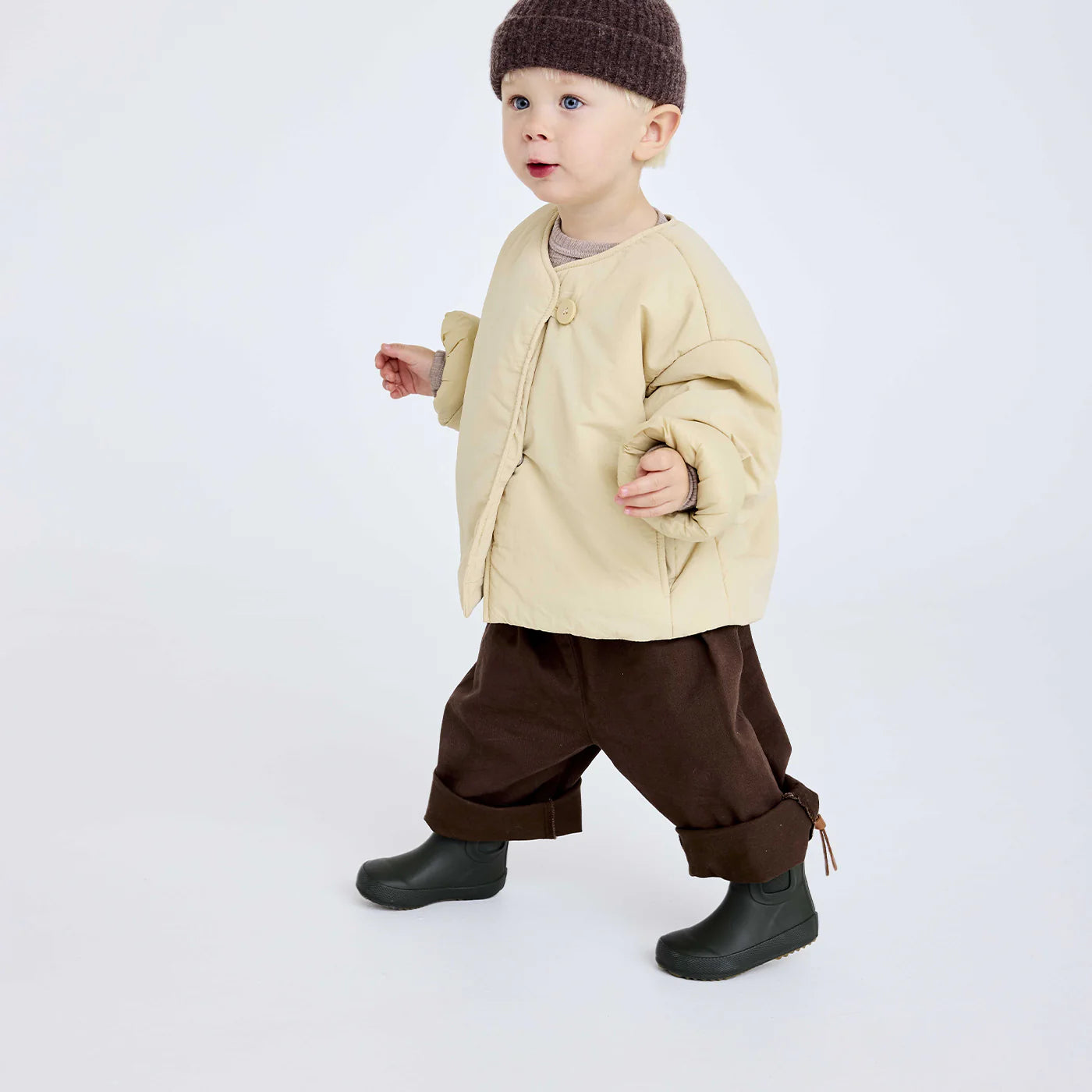 Natural rubber rain boot - Low cut - Olive/dark green - Bisgaard