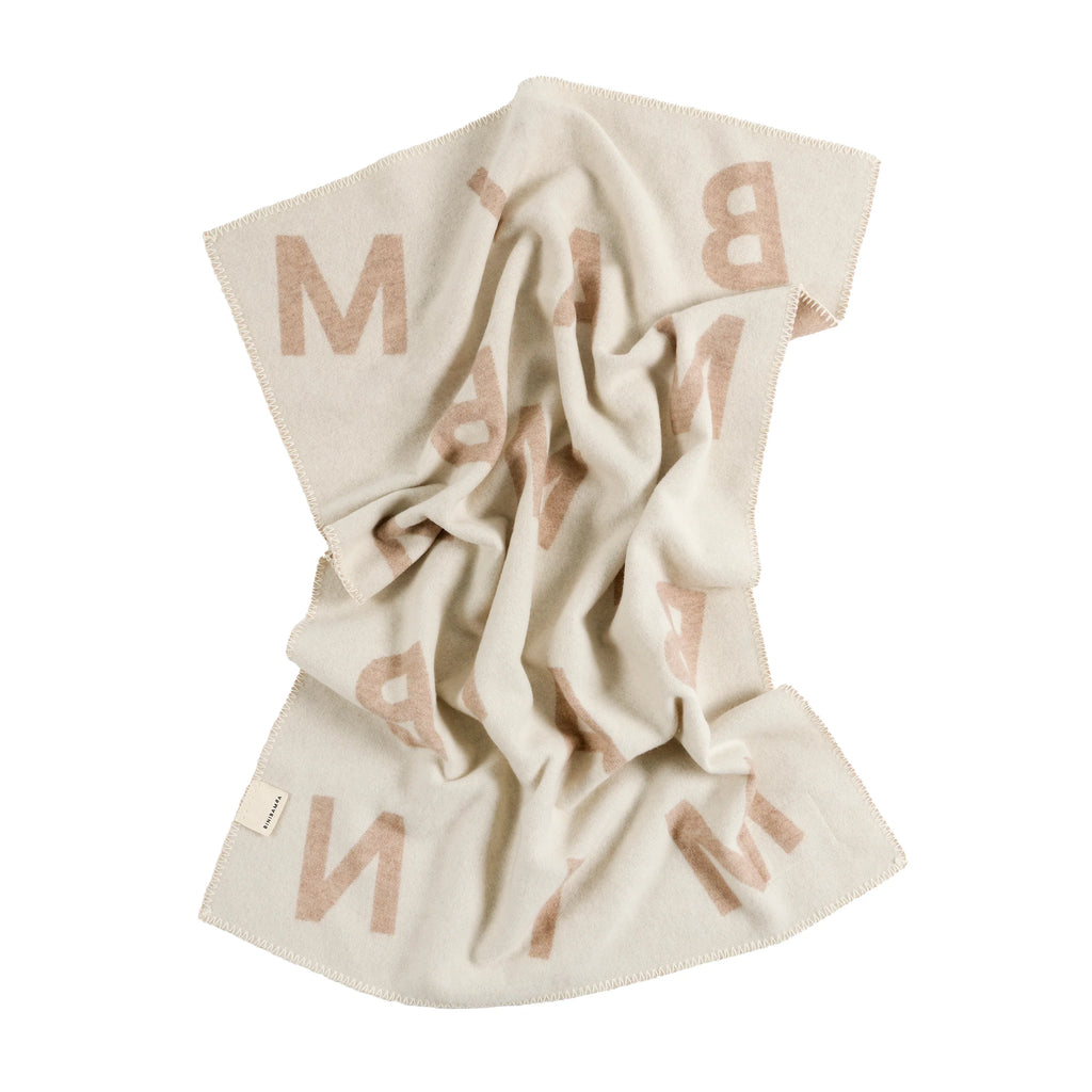 Alphabet Merino Biniblanket – Couverture de berceau - 100 % laine mérinos - 75×100 cm – BINIBAMBA