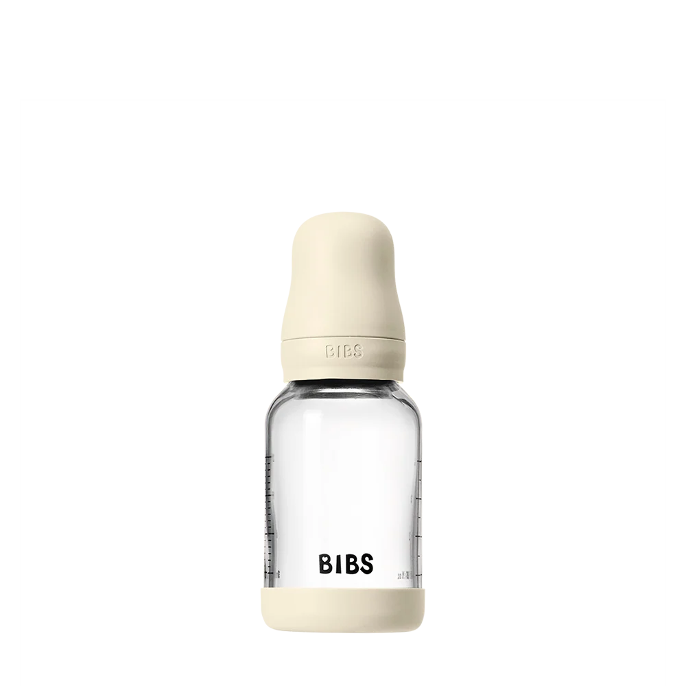 Babyflasche aus Glas - Latex/Naturkautschuk - Ivory - 120 ml oder 240 ml - BIBS