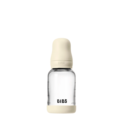 Babyflasche aus Glas - Latex/Naturkautschuk - Ivory - 120 ml oder 240 ml - BIBS