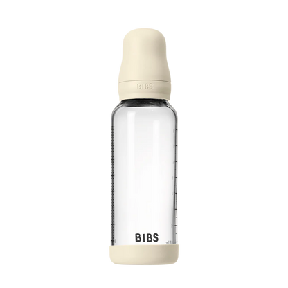 Babyflasche aus Glas - Latex/Naturkautschuk - Ivory - 120 ml oder 240 ml - BIBS
