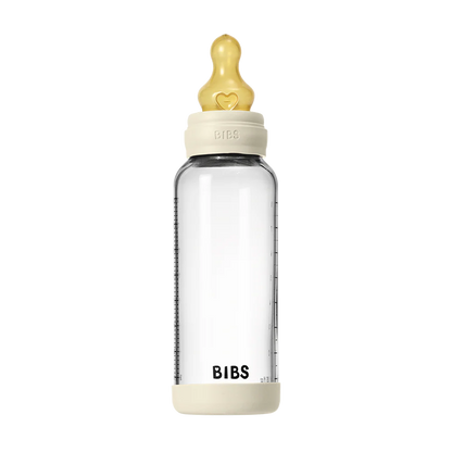Babyflasche aus Glas - Latex/Naturkautschuk - Ivory - 120 ml oder 240 ml - BIBS