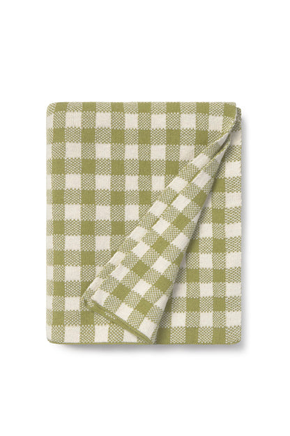 Gebreide deken Vichy Tiles – Toffee, Matcha & Ivory – 100% katoen – Lorena Canals