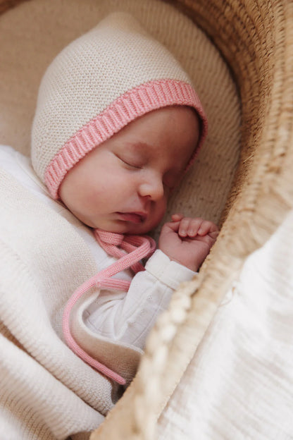Bonnet Dolly - Baby Knitted Hat - Merino wool - HVID