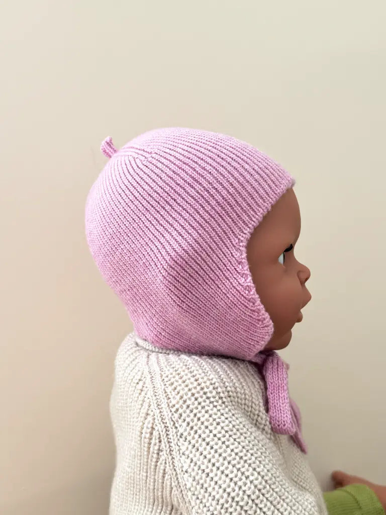 Bonnet Kota - Baby mutsje met oorkleppen - Merino wol - HVID