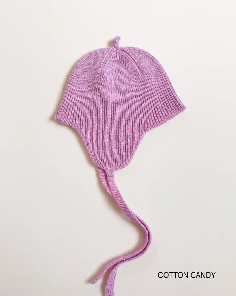 Bonnet Kota - Baby mutsje met oorkleppen - Merino wol - HVID