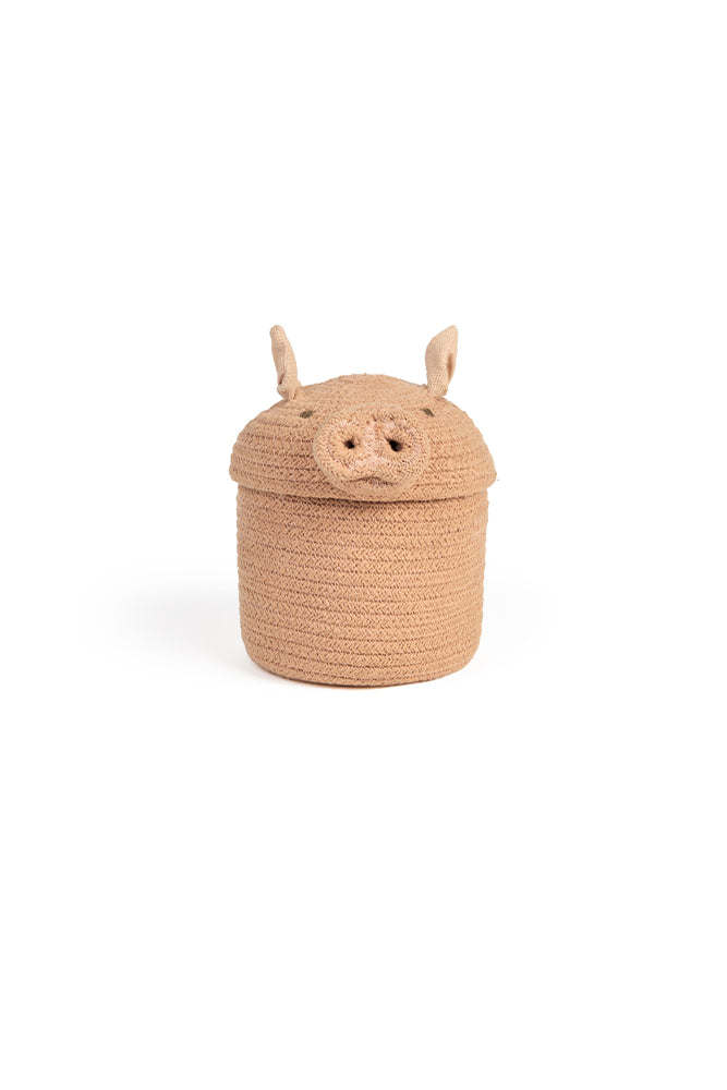 Basket Mini Peggy the Pig – Mini opbergmand varken – Pink – Ø 17 × 15 cm – Lorena Canals