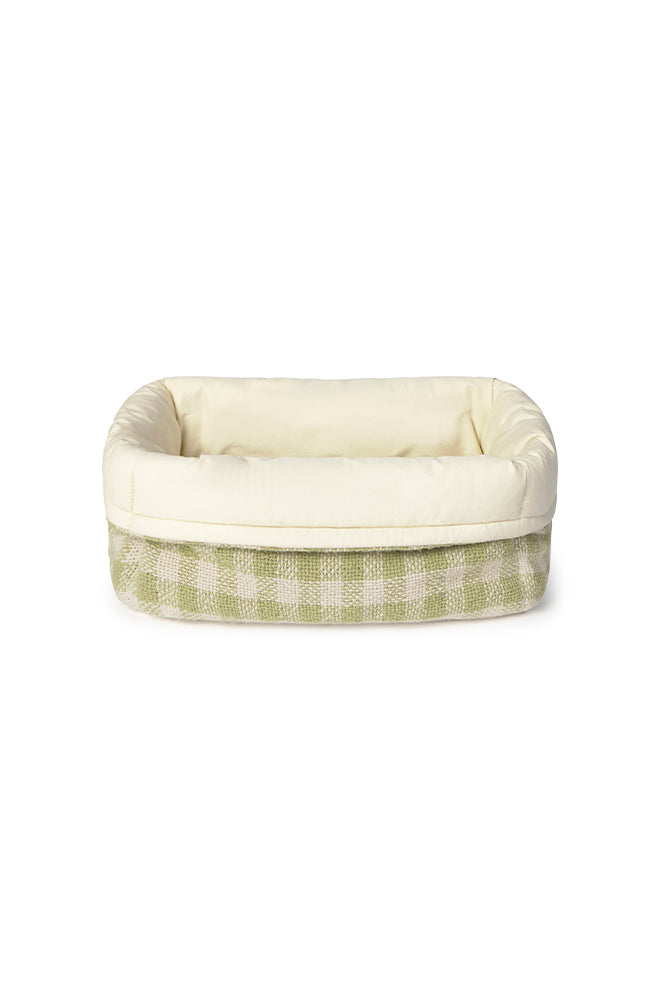 Quilted Basket – Gewatteerde opbergmand – Matcha & Rose – 30 × 20 × 20 cm – Lorena Canals