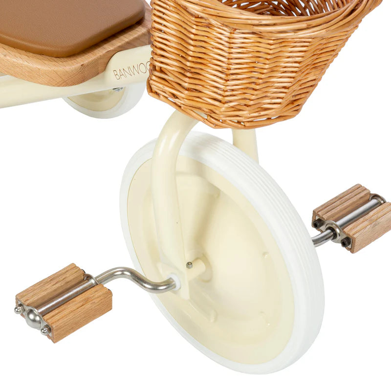 Kinder driewieler met rieten mandje - Trike Vintage - Cream - Banwood