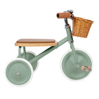 Kinder driewieler met rieten mandje - Trike Vintage - Forest Green - Banwood - productfoto - afbeelding 4