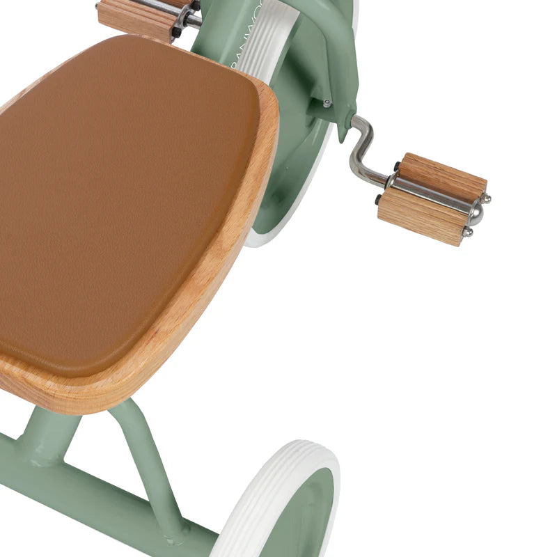 Kinder driewieler met rieten mandje - Trike Vintage - Forest Green - Banwood - productfoto - afbeelding 8