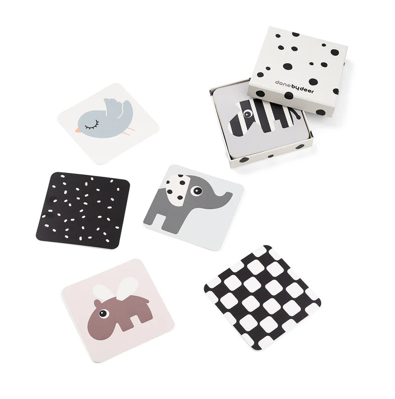 Visual Stimulation Cards - Baby contrast cards 10-pack - Elphee - Colour mix - Done by Deer