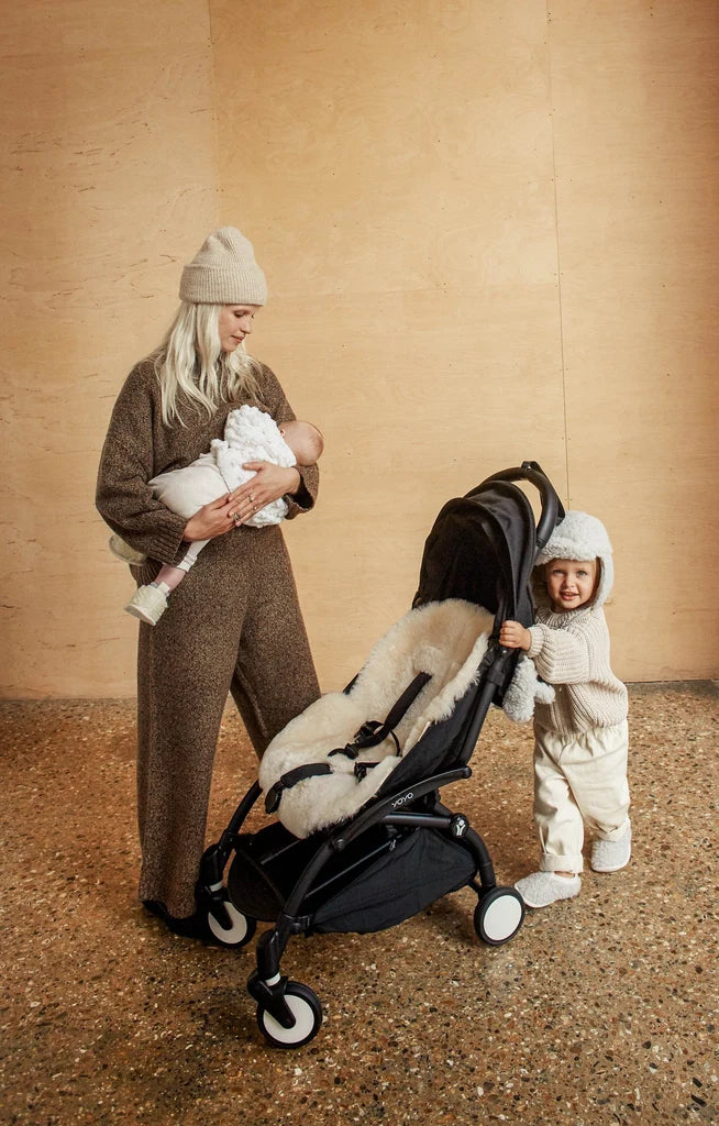 Merinowolle Kinderwagen-Einlage Snuggler® - Milk - BINIBAMBA