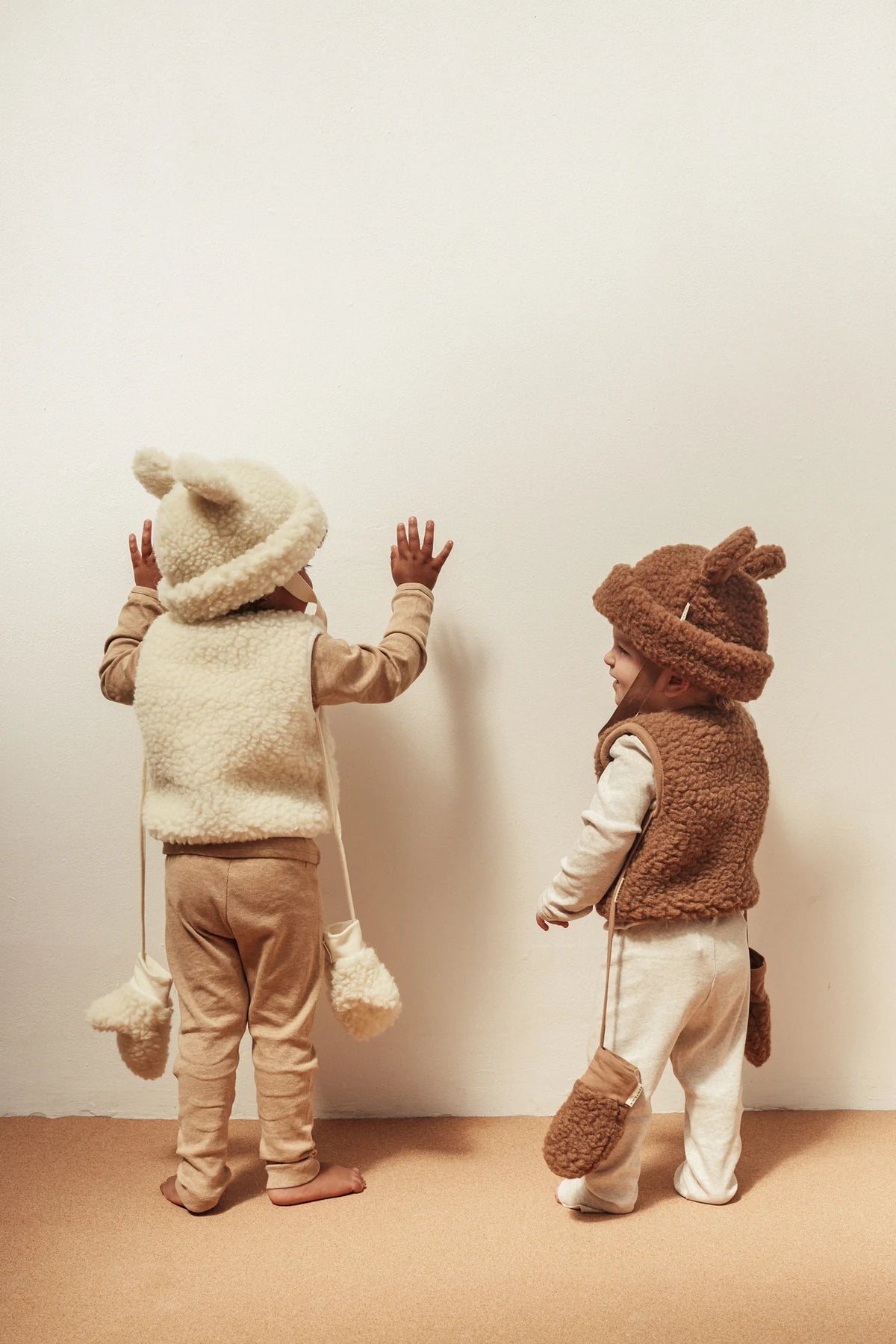 Milk Mittens – Wollen wanten met koord - 100% merinowol – BINIBAMBA