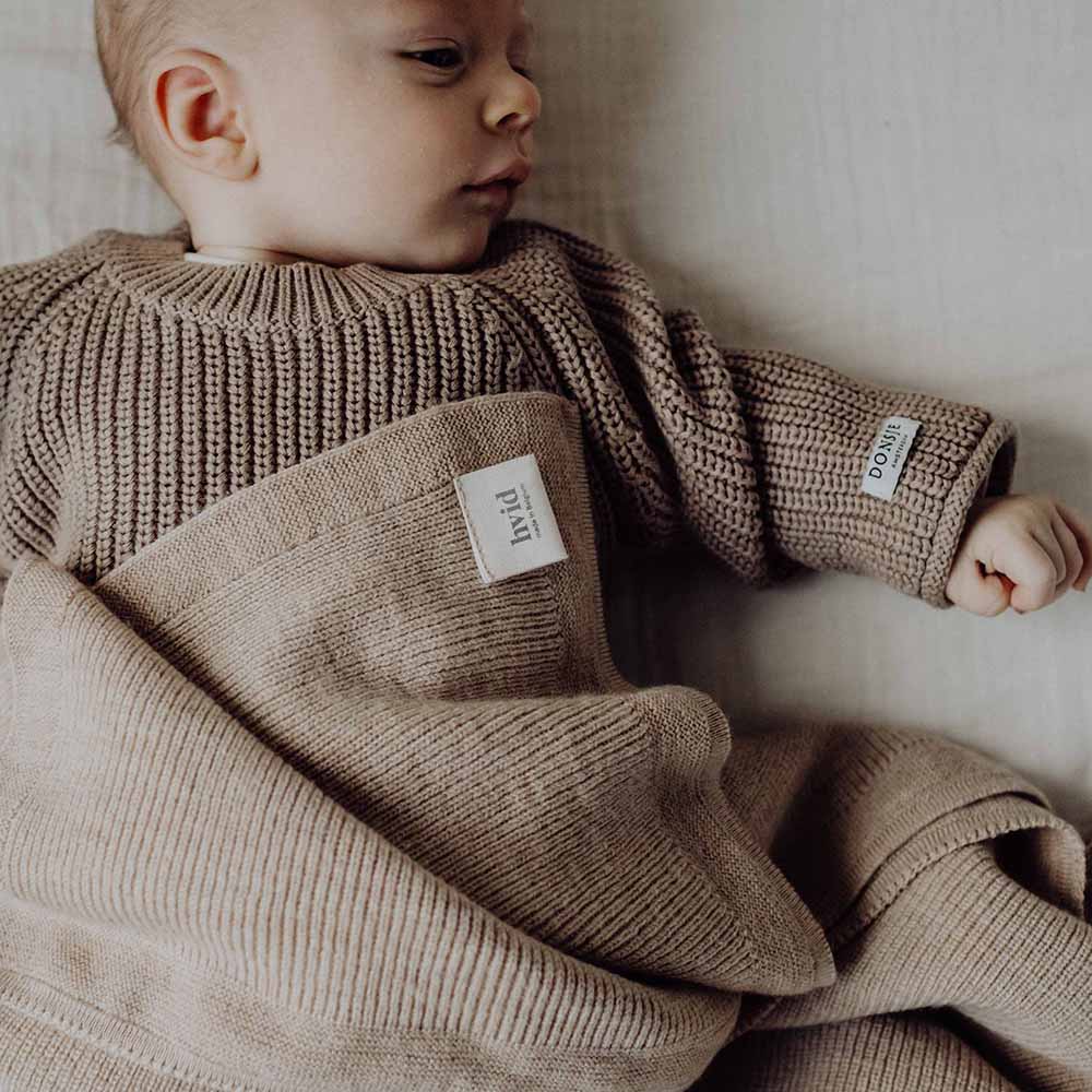 Baby Blanket - Felix Blanket - Merino wool - HVID