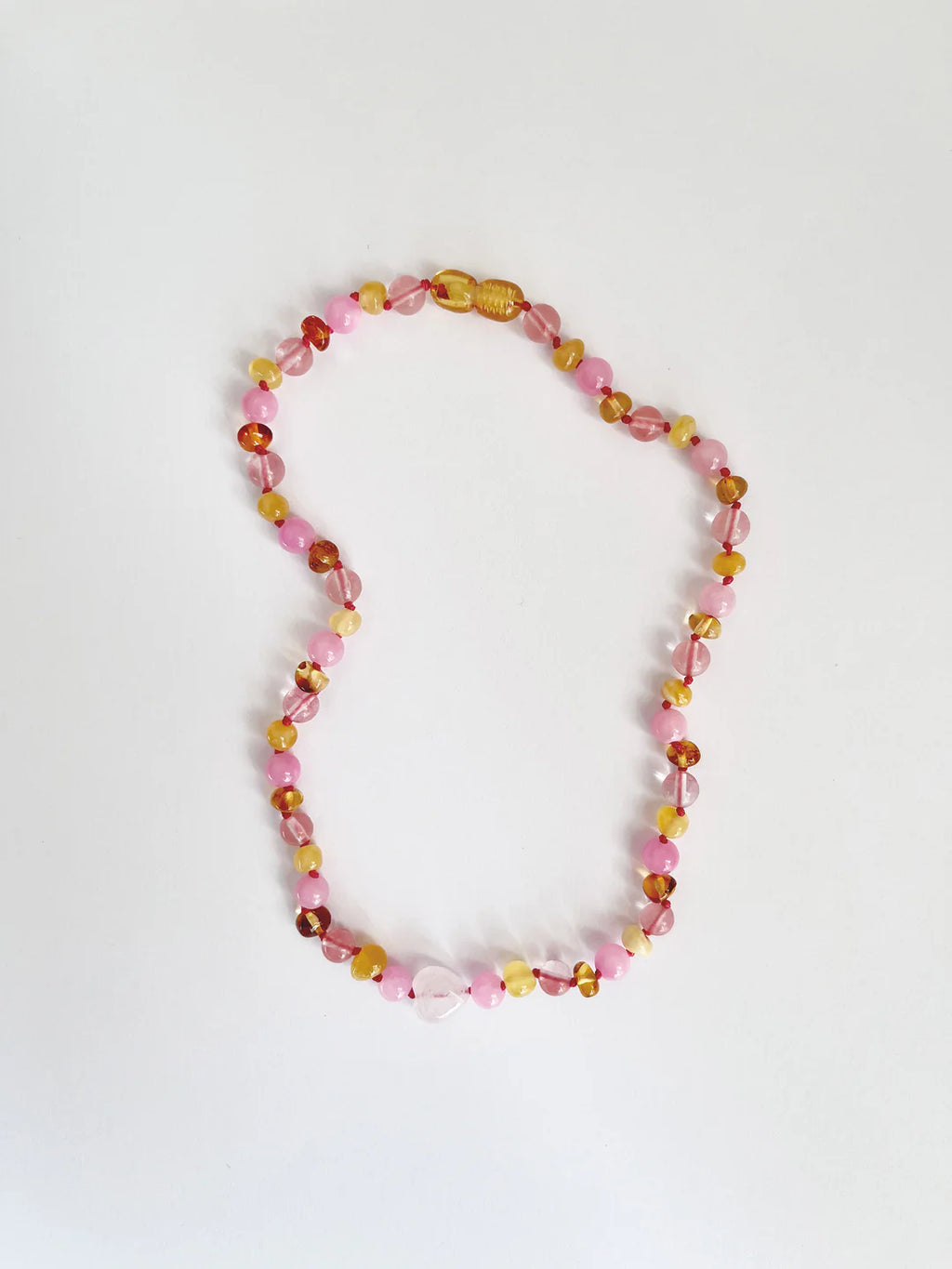 Barnsteen en edelstenen ketting - Bondi - 32 cm - Nirrimis - productfoto - afbeelding 3