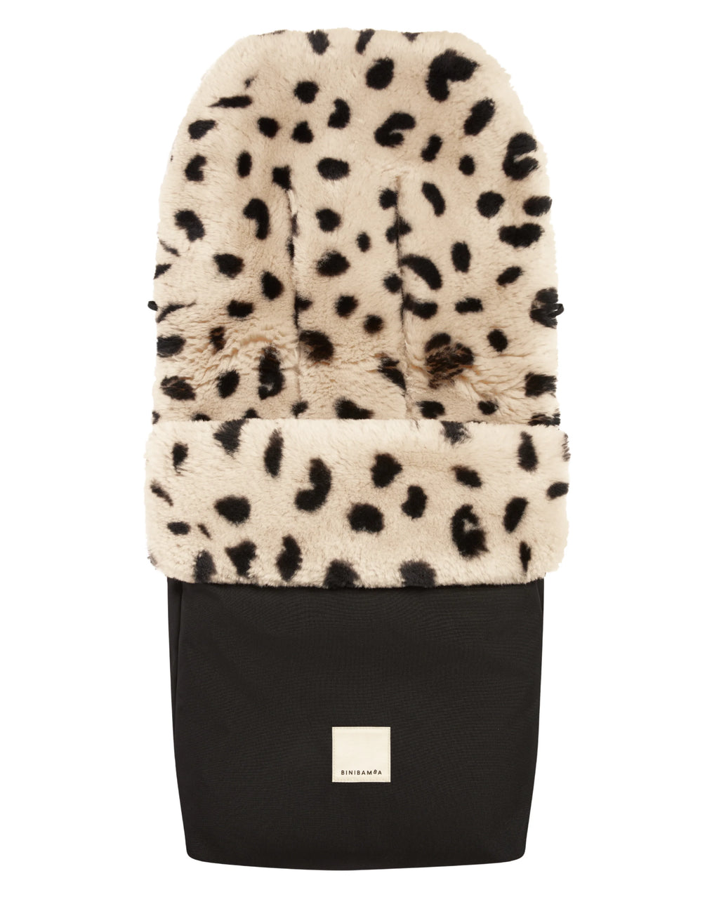 Footmuff Puffmuff® - Merino Sheepskin - Noir + Leopard - BINIBAMBA
