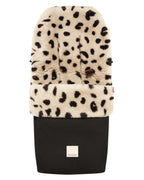Footmuff Puffmuff® - Merino Sheepskin - Noir + Leopard - BINIBAMBA