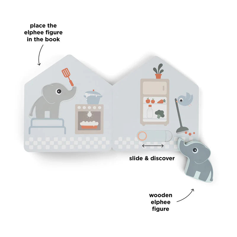 Interactief boekje 'Thuis' - Elphee's home board book - Deer friends - Colour mix - Done by Deer - productfoto - afbeelding 2