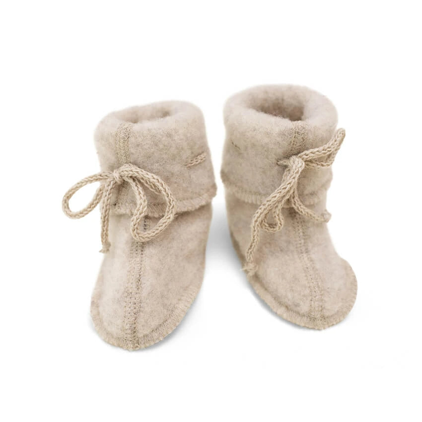 Booties with ties - Wool fleece - Organic merino wool - Engel Natur