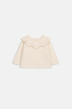 Gebreide babytrui Williana met ajourkraag - Katoen - Cream - Louise Misha - productfoto