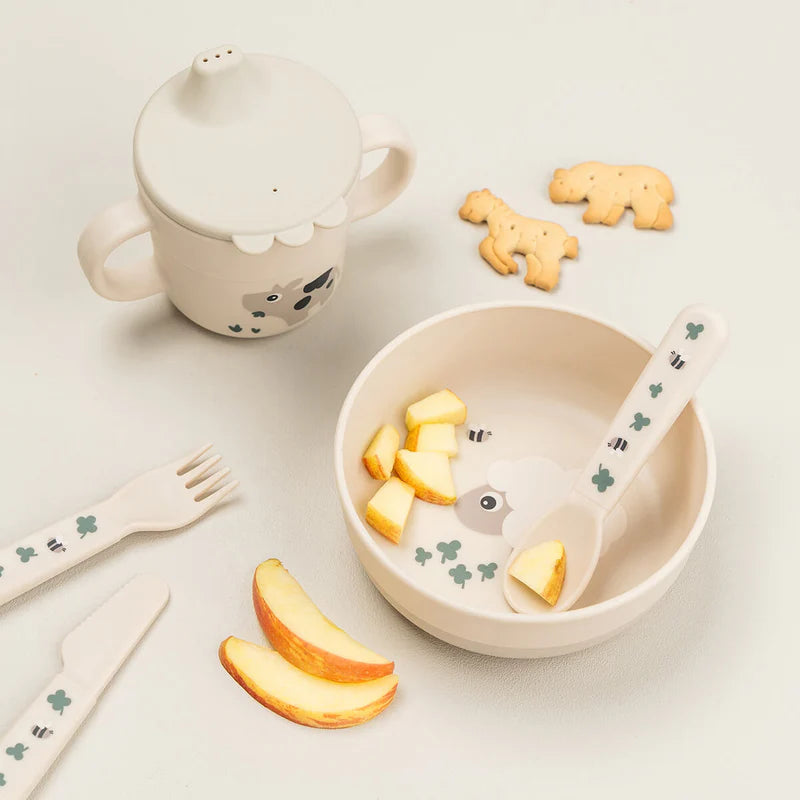 Anti slip kommetje - Foodie bowl - Tiny farm - Sand - Done by Deer - productfoto - afbeelding 2