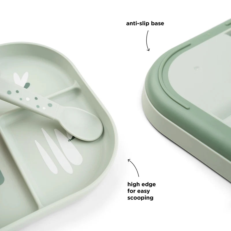 Fächer-Teller - Foodie compartment plate - Croco - Green - Done by Deer