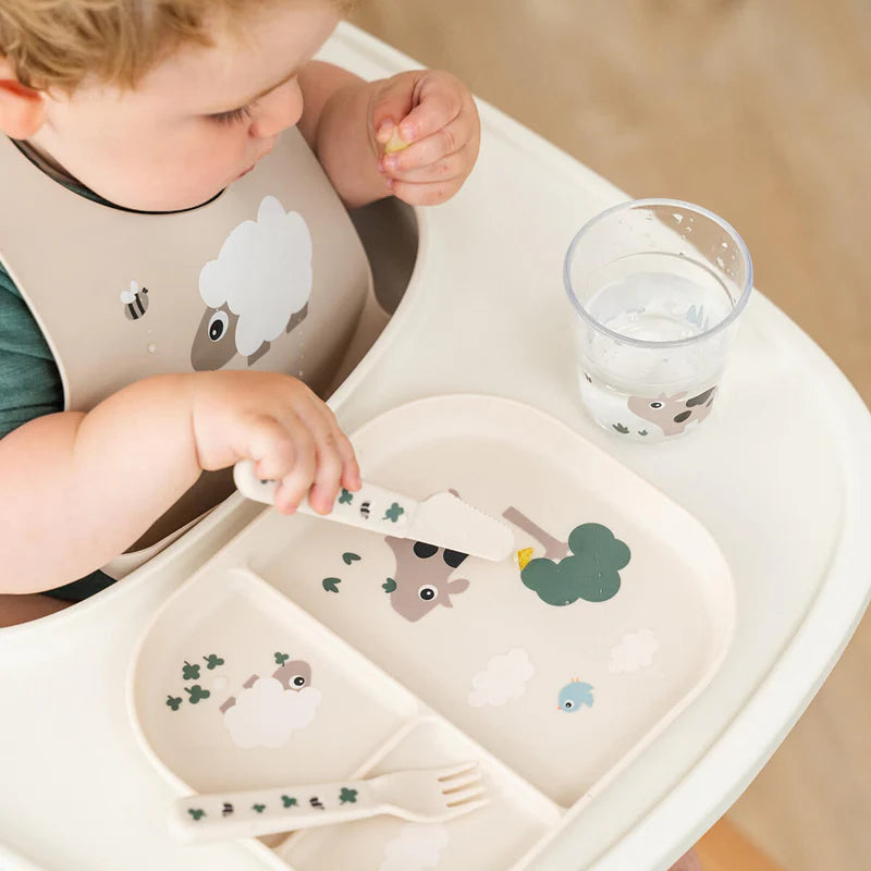 Compartment plate - Foodie compartment plate - Tiny farm - Sand - Done by Deer
