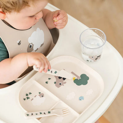Compartment plate - Foodie compartment plate - Tiny farm - Sand - Done by Deer