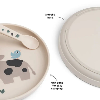 Non-slip plate - Foodie plate - Tiny farm - Sand - Done by Deer