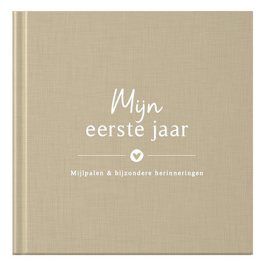 Baby-Ausfüllbuch – Mein erstes Jahr – Leinen Taupe – Fyllbooks