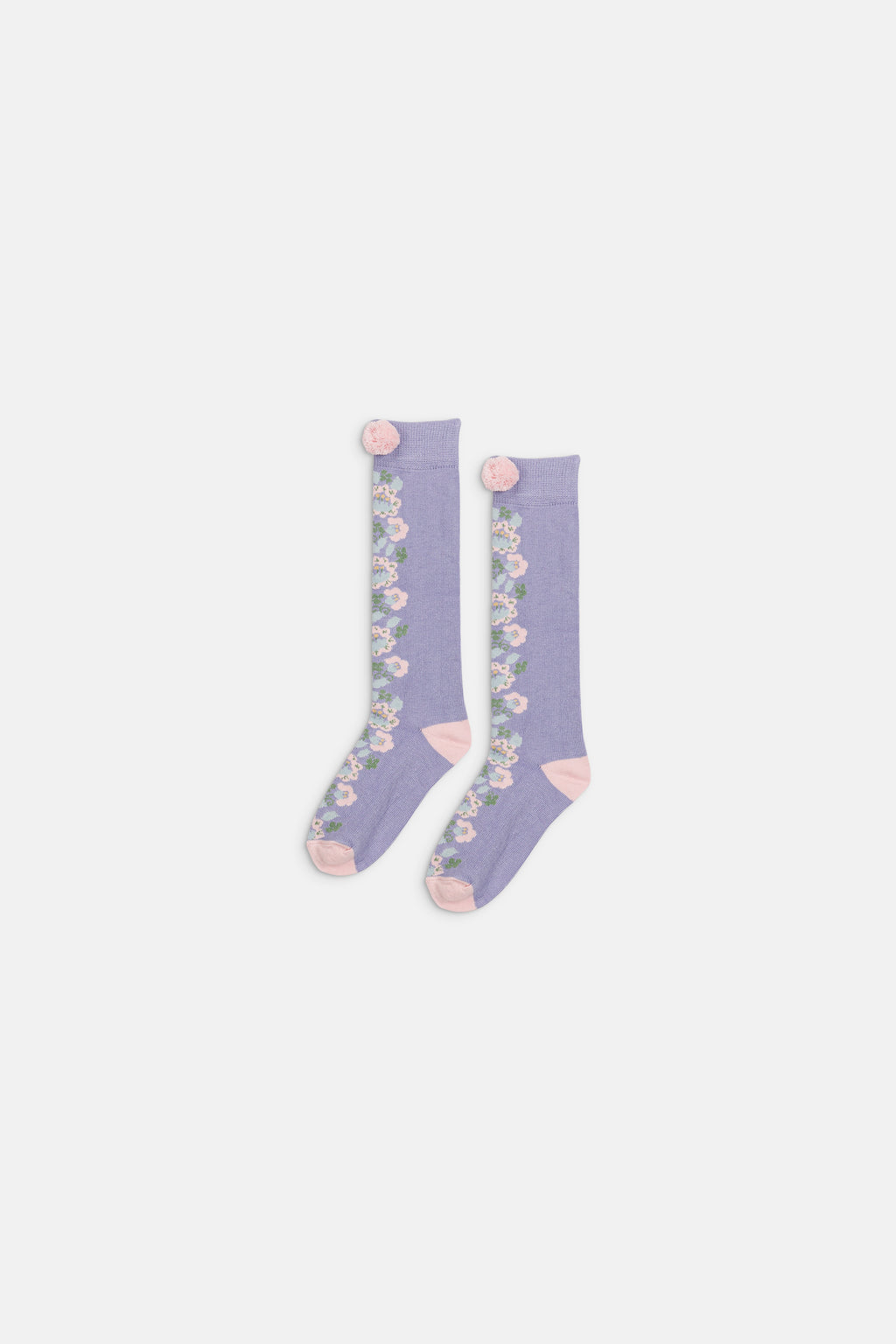 Kniekousen Chelie met pompons - Katoenmix - Parme - Louise Misha - lifestyle - afbeelding 3