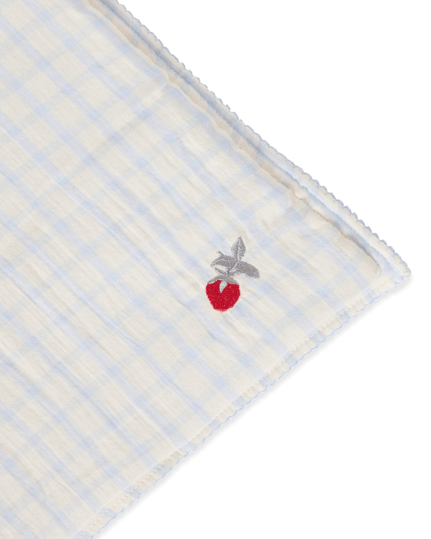 Gewatteerde deken - 100x140cm - Seersucker Filled Blanket - Gingham Sky Blue - Garbo&Friends