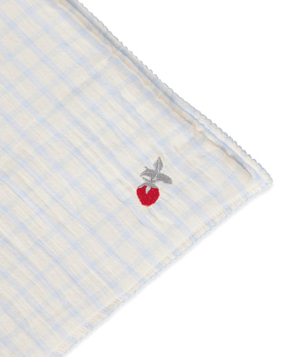 Gewatteerde deken - 100x140cm - Seersucker Filled Blanket - Gingham Sky Blue - Garbo&Friends