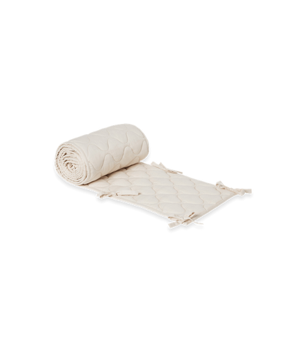 Bed bumper - Satin Quilted Crib Bumper - Organic cotton - Ecru - Garbo & Friends