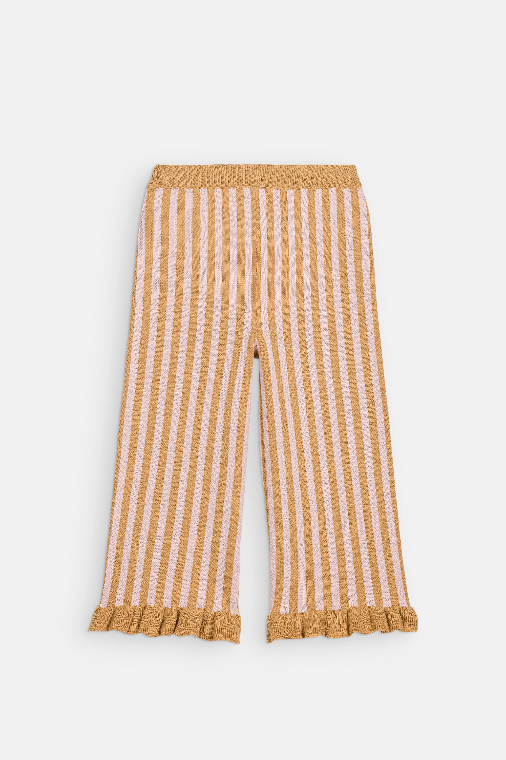 Gestreepte broek met ruches Salia - Biologisch katoen - Honey Blush Stripes - Louise Misha - productfoto - afbeelding 2