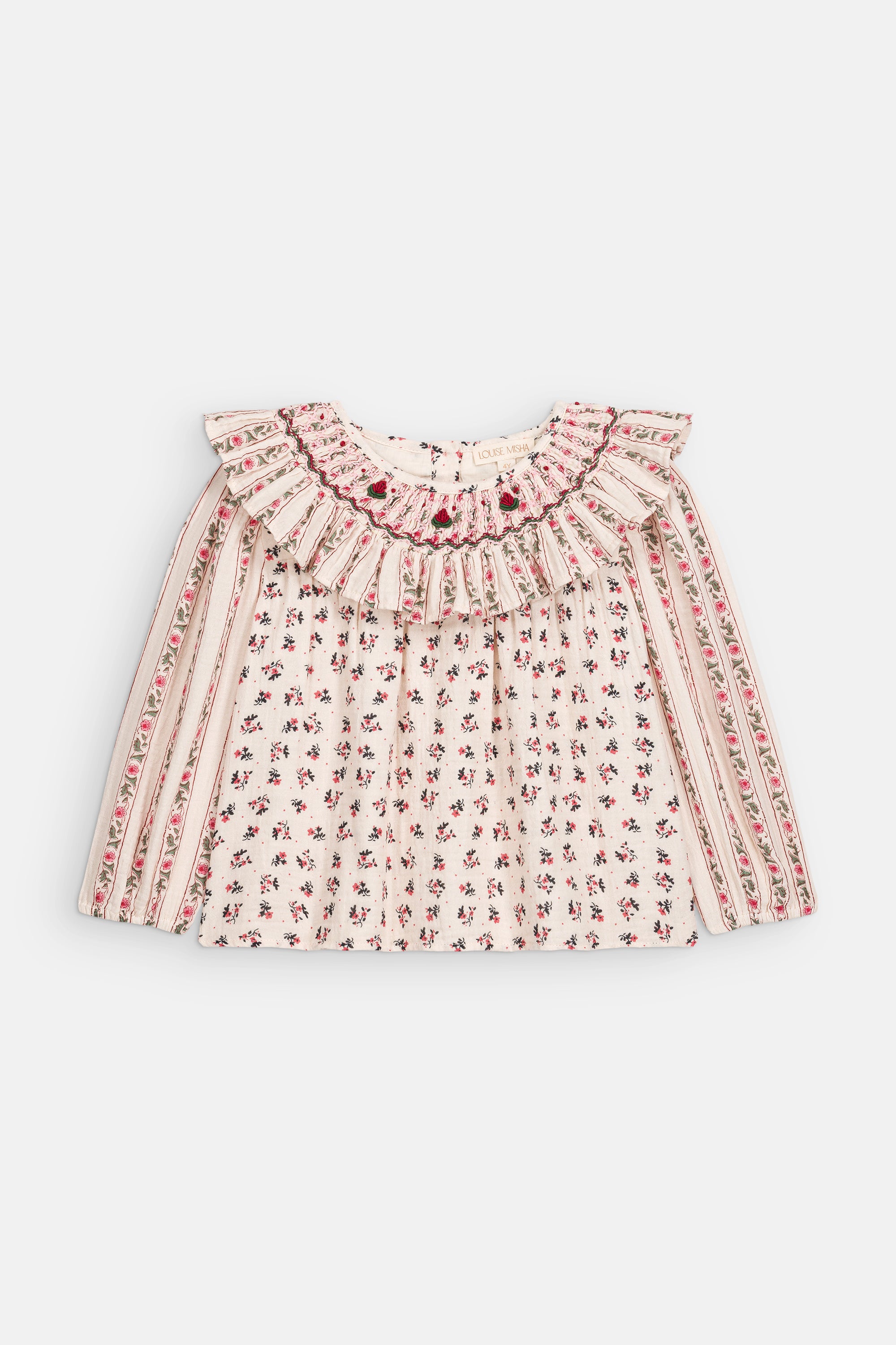 Blouse Ilaria - Biologisch katoen - Cream Pink Sorrel & Cream Flower Beds - Louise Misha - productfoto - afbeelding 2