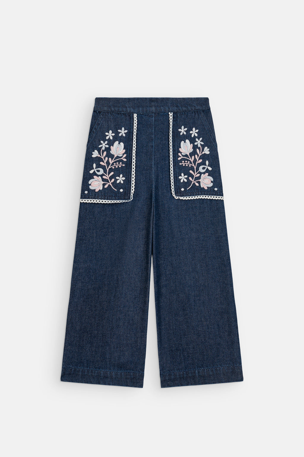 Broek Flofi met borduursels - Indigo - Louise Misha - productfoto