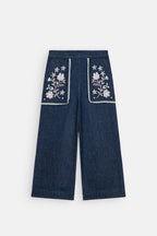 Broek Flofi met borduursels - Indigo - Louise Misha - productfoto