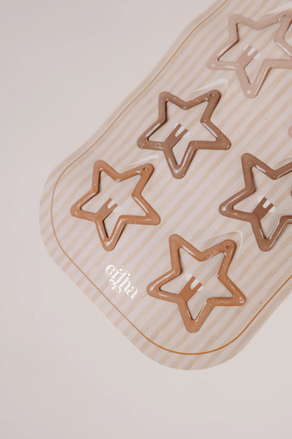 Glitter Hair Clips Set - Stars - 10 Pieces - Mrs Ertha
