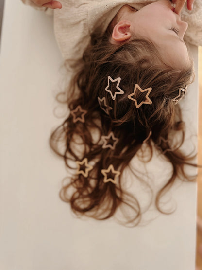 Glitter Hair Clips Set - Stars - 10 Pieces - Mrs Ertha