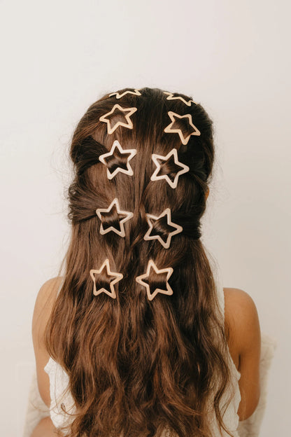 Glitter Hair Clips Set - Stars - 10 Pieces - Mrs Ertha