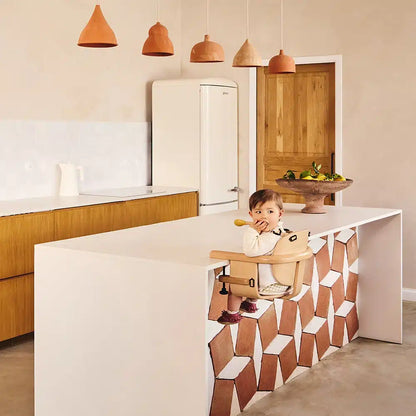 HIKO Baby Table Seat - Wooden High Chair - From 6 Months up to 15 kg - Charlie Crane