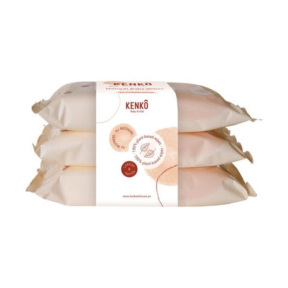 Natural Baby Wipes with Diaper Cream - Set of 3x 54 wipes - Kenkô