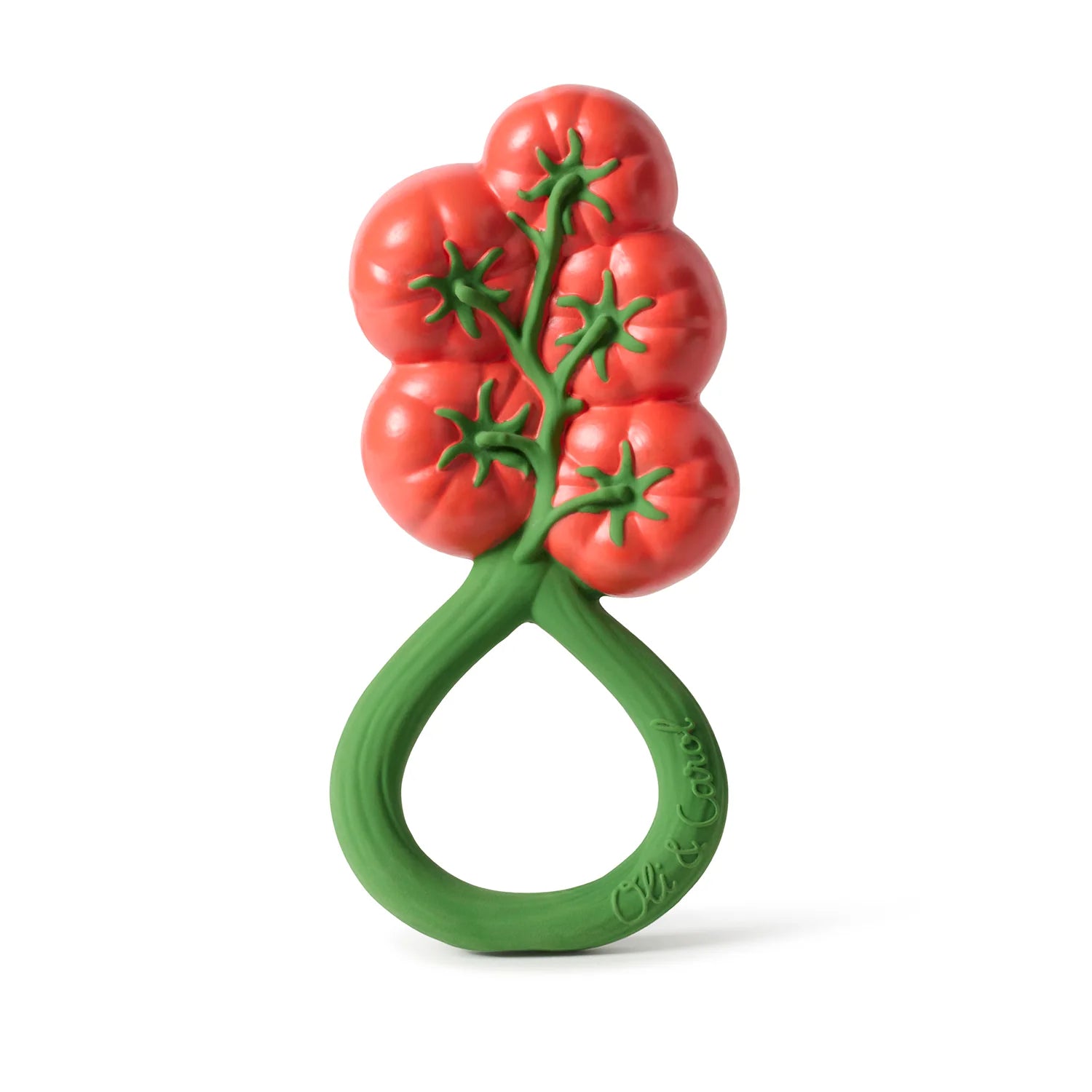 Tomaat rammelaar & bijtring - Natuurrubber - Tomato Rattle Toy - Oli & Carol - productfoto - afbeelding 6